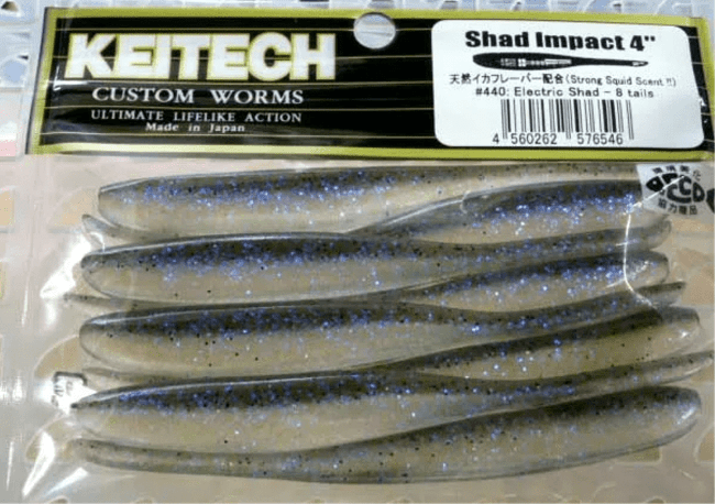 Слаг KEITECH Shad Impact 4" #440 Electric Shad 10.5см 5.0гр 8шт/уп