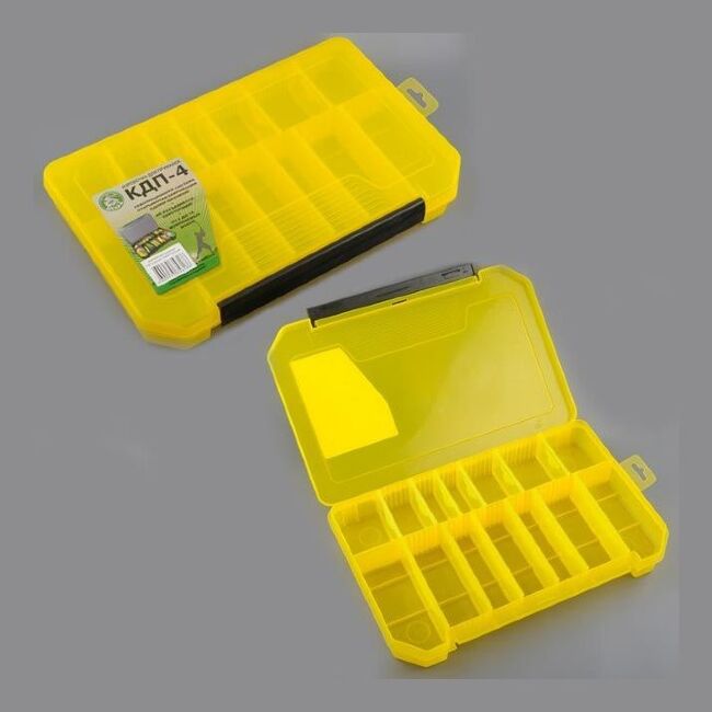 Коробка ТРИ КИТА  для приманок КДП-4 желтая 340*215*50мм