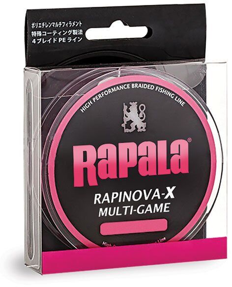 Плетёный шнур RAPALA Rapinova-X Multi Game 100M #0.4/8.8LB/PINK 0.10 мм