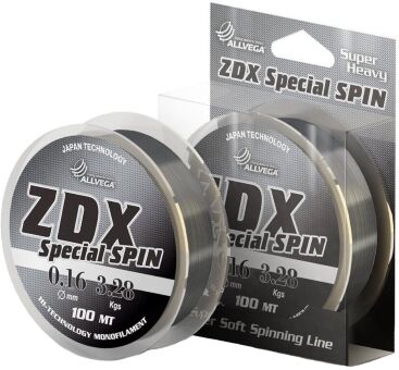 Леска монофил ALLVEGA ZDX Special Spin 100м 0,16мм 3,28кг св.серая Леска монофил ALLVEGA ZDX Special Spin 100м 0,16мм 3,28кг св.серая