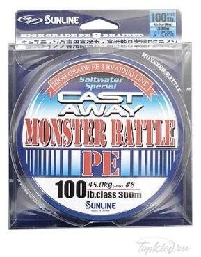 Плетёный шнур SUNLINE Monster Battle PE 300м #3.0/0.285мм 21.0кг голубой Плетёный шнур SUNLINE Monster Battle PE 300м #3.0/0.285мм 21.0кг голубой