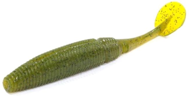 Виброхвост ALLVEGA Power Swim 5см 1гр 8шт/уп #016 green pumpkin