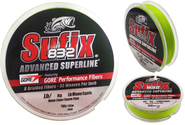 Плетёный шнур SUFIX 832 Braid Neon Lime 135м 0.20мм Плетёный шнур SUFIX 832 Braid Neon Lime 135м 0.20мм