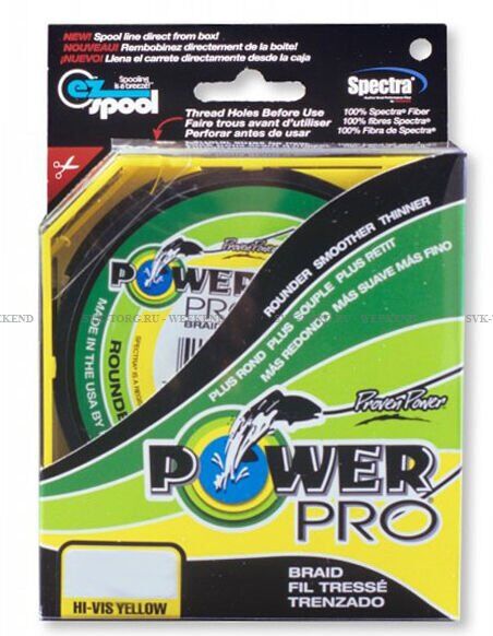 Плетёный шнур POWER PRO Hi-Vis Yellow 92м 0.10мм 5кг желтый Плетёный шнур POWER PRO Hi-Vis Yellow 92м 0.10мм 5кг желтый