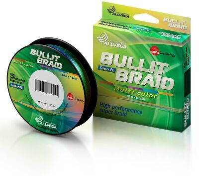 Плетёный шнур ALLVEGA Bullit Braid 150м 0.50мм 45.4кг multicolor
