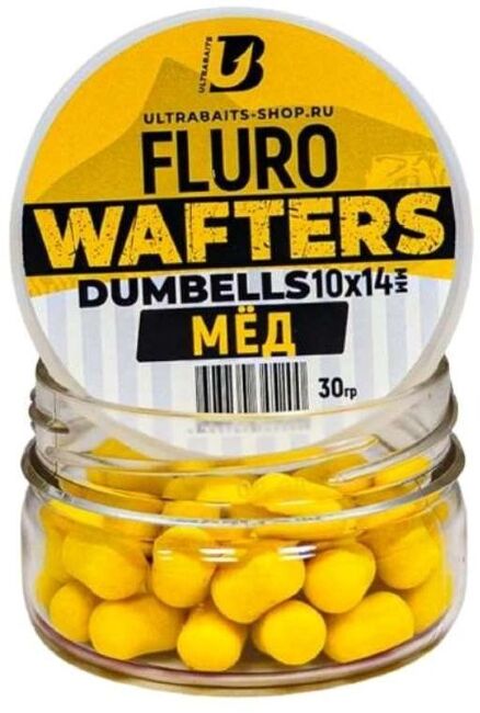 Дамбелсы нейтральной плавучести ULTRABAITS Fluoro Wafters Dumbells (МЕД) 10x14мм, банка 30гр