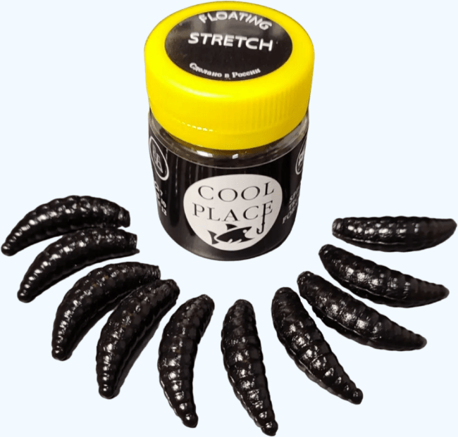 Силиконовая приманка COOL PLACE Maggot Stretch 1.6" Сыр #Чёрный 10шт/уп