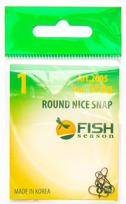 Застежка FISH SEASON Round Nice Snap №1 10кг 8шт/уп 2005-1,0F Застежка FISH SEASON Round Nice Snap №1 10кг 8шт/уп 2005-1,0F