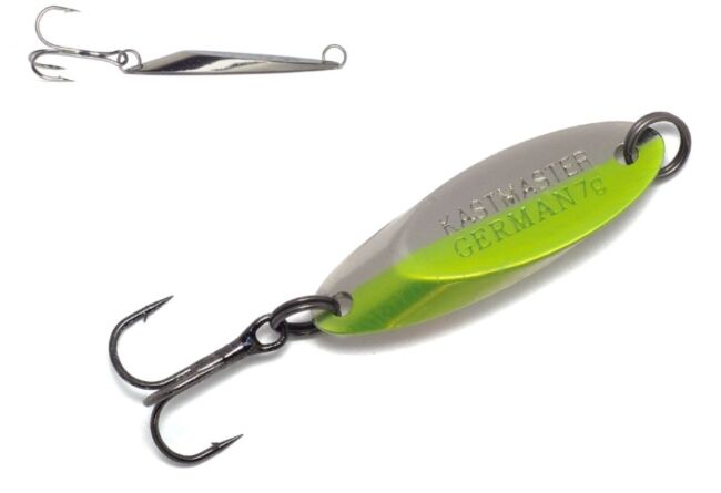 Блесна колеблющаяся GERMAN Kastmaster 105 41мм 7.0гр #Y08 серебро/шартрез Блесна колеблющаяся GERMAN Kastmaster 105 41мм 7.0гр #Y08 серебро/шартрез