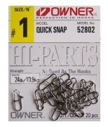 Застежка OWNER 52802-1 Quick Snap №01 10.9кг стальной 20шт/уп
