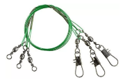 Поводок металлический в зеленой оплетке оснащенный 15см 1шт. Поводок металлический в зеленой оплетке оснащенный 15см 1шт.