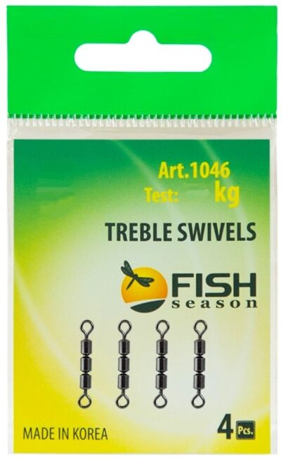 Вертлюжок тройной скоростной FISH SEASON Treble Swivels цилиндр. №7 22кг 4шт/уп 1046-07F Вертлюжок тройной скоростной FISH SEASON Treble Swivels цилиндр. №7 22кг 4шт/уп 1046-07F