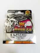 Плетёный шнур GOSEN W Mono-PE 150м #0.2/0.074мм 4.7lb/2.1кг White Плетёный шнур GOSEN W Mono-PE 150м #0.2/0.074мм 4.7lb/2.1кг White