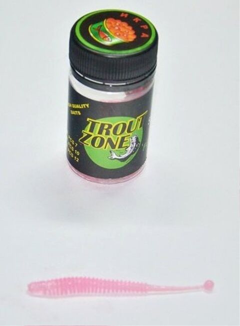 Силиконовая приманка TROUT ZONE Boll 3.2" розов с сереб.блесткой икра 12шт/уп