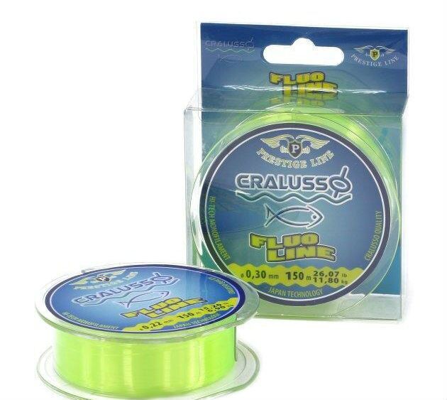 Леска монофил CRALUSSO Fluo-yellow Prestige 150м 0.18мм