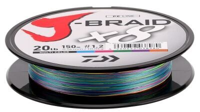 Плетёный шнур DAIWA J-Braid X8 300м 0.16мм 9.0кг многоцветная