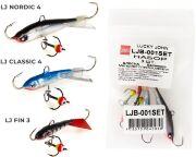 Балансиры Lucky John 3шт набор 1 MIX для мелководной ловли с тройниками