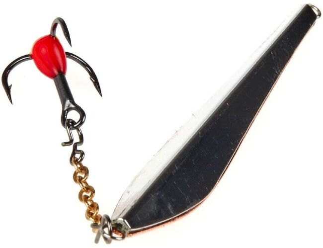 Блесна вертикальная зимняя Lucky John DOUBLE BLADE с цепочкой и тройником 50мм CS блистер Блесна вертикальная зимняя Lucky John DOUBLE BLADE с цепочкой и тройником 50мм CS блистер