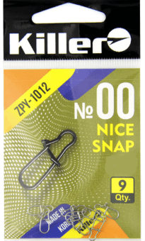 Застежка KILLER Nice Snap №0 12кг 9шт/уп 1012-0