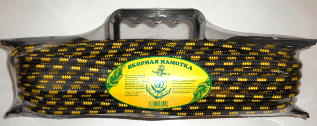 Якорная намотка на мотовиле Ø10мм 20м разрывная нагрузка 900кг с карабином