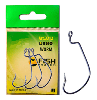 Крючок офсетный FISH SEASON Worm №5/0 бол колечко черный 3шт/уп 3312-0015F Крючок офсетный FISH SEASON Worm №5/0 бол колечко черный 3шт/уп 3312-0015F