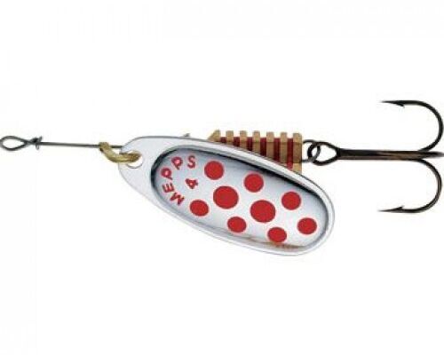 Блесна вращающаяся MEPPS Comet Decore AG/RG (серебро/красн) №4 8г