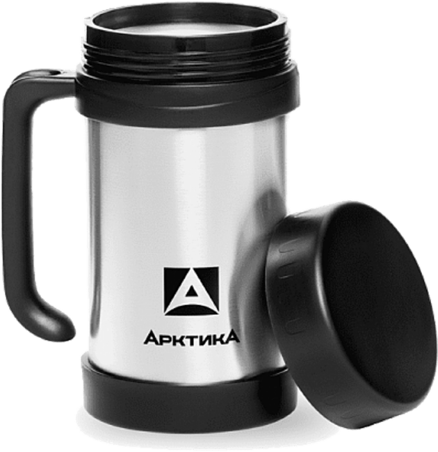 Термос-кружка для супа/еды АРКТИКА 401-500 с ручкой 0.5л цв.стальной