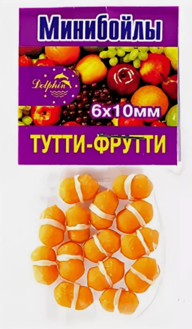Минибойлы DOLPHIN тонущие с резинкой Тутти-Фрутти 6*10мм