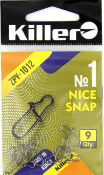 Застежка KILLER Nice Snap №1 18кг 9шт/уп 1012-1