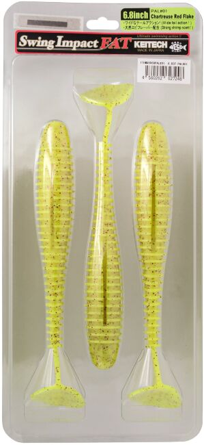 Виброхвост KEITECH Swing Impact FAT 6.8" PAL#01 Chartreuse Red Flake 17см 36.5гр 3шт/уп Виброхвост KEITECH Swing Impact FAT 6.8" PAL#01 Chartreuse Red Flake 17см 36.5гр 3шт/уп