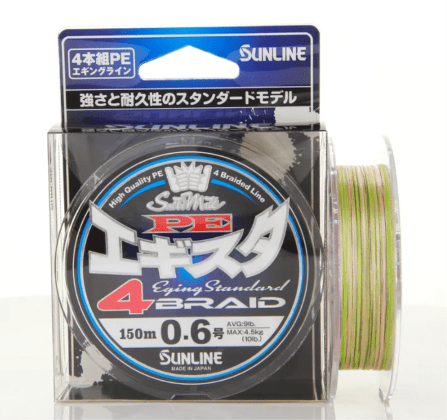 Плетёный шнур SUNLINE PE EGISTA Eging Standard 4 Braid 150м #0.6/0.128мм 4.5кг Многоцветный