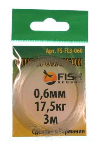 Поводковый материал FISH SEASON Флюорокарбон 0.60мм 17.5кг 3м/уп FS-FL3-060