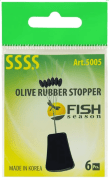 Стопор резиновый FISH SEASON Olive Rubber Stopper оливка №SSSS 6шт/уп 5005-SSSSF Стопор резиновый FISH SEASON Olive Rubber Stopper оливка №SSSS 6шт/уп 5005-SSSSF