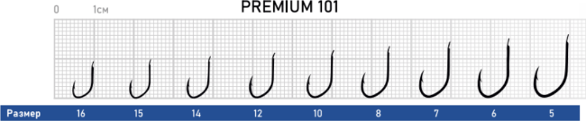 Крючок DUNAEV Premium 101 #15 Ø0.41мм 10шт/уп