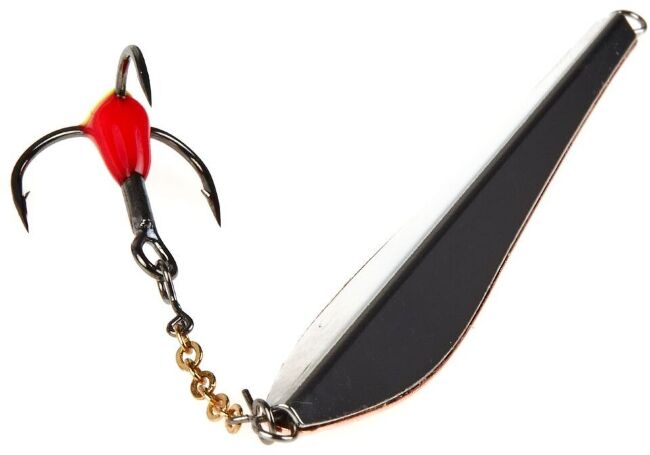 Блесна вертикальная зимняя Lucky John DOUBLE BLADE с цепочкой и тройником 60мм CS блистер Блесна вертикальная зимняя Lucky John DOUBLE BLADE с цепочкой и тройником 60мм CS блистер