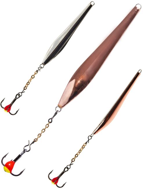 Блесна вертикальная зимняя Lucky John DOUBLE BLADE с цепочкой и тройником 60мм CS блистер Блесна вертикальная зимняя Lucky John DOUBLE BLADE с цепочкой и тройником 60мм CS блистер