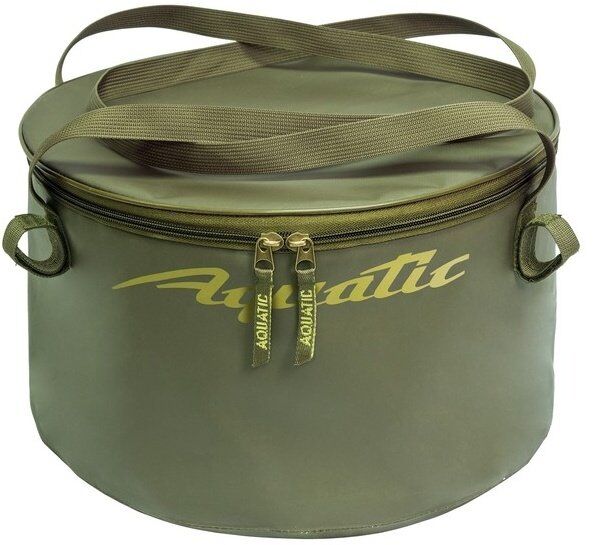 Ведро для замешивания корма герметичное с крышкой AQUATIC 20л, 36х20см, хаки В-06Х