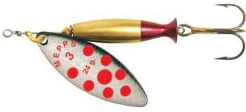 Блесна вращающаяся MEPPS Aglia Long Heavy AG/AG/RG (сереб/сереб/красн) №2 16г