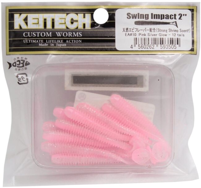 Виброхвост KEITECH Swing Impact 2" EA#10 Pink Silver Glow 5см 0.9гр 12шт/уп Виброхвост KEITECH Swing Impact 2" EA#10 Pink Silver Glow 5см 0.9гр 12шт/уп