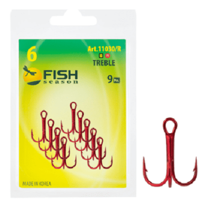Крючок торойной FISH SEASON №6  красный 9шт/уп 11030R-06F Крючок торойной FISH SEASON №6  красный 9шт/уп 11030R-06F