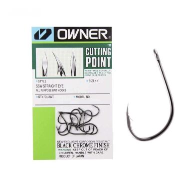Крючок OWNER 5180-01 SSW Straight Eye колечко черн.хром кован 9шт/уп Крючок OWNER 5180-01 SSW Straight Eye колечко черн.хром кован 9шт/уп