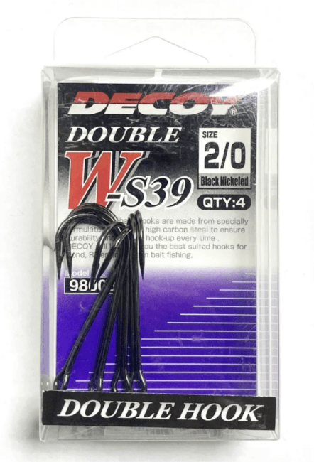 Крючок двойной DECOY W-S39 Double #2/0 черный 4шт/уп (980088)