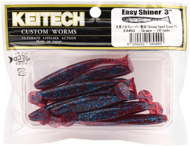 Виброхвост KEITECH Easy Shiner 3" EA#03 Grape 7.5см 2гр 10шт/уп Виброхвост KEITECH Easy Shiner 3" EA#03 Grape 7.5см 2гр 10шт/уп