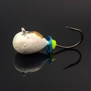 Мормышка вольфрам WORMIX Капля "Белая" с золотой коронкой 0,50 гр. Ø 3.0мм W-8031