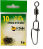 Вертлюжок с застежкой FISH SEASON Insurance №10 10кг 8шт/уп 3006-10F