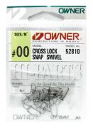 Застежка OWNER 52810-00 Cross Lock Snap №00 24кг стальной 10шт/уп