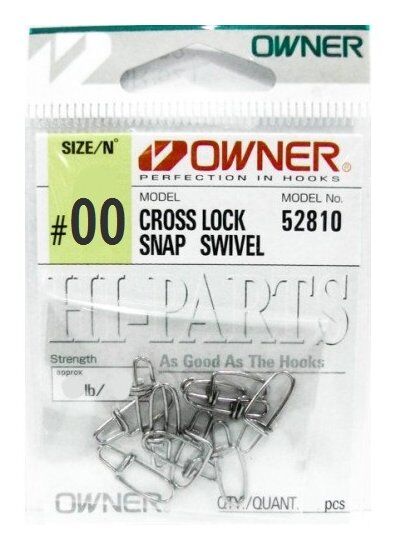 Застежка OWNER 52810-00 Cross Lock Snap №00 24кг стальной 10шт/уп