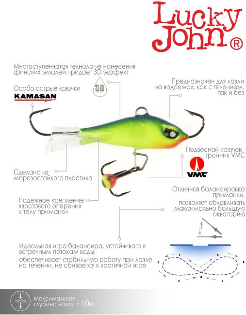 Балансир Lucky John BALTIC 5 с тр. 50мм/29 блистер Балансир Lucky John BALTIC 5 с тр. 50мм/29 блистер