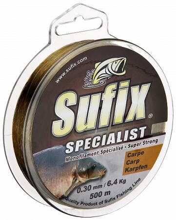 Леска монофил SUFIX Specialist Carp коричневая 500м 0.30мм 6.4кг
