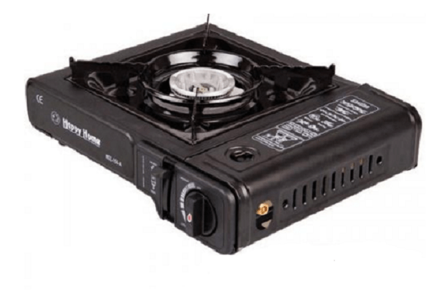 Плита газовая HAPPY HOME пьезо рас газа 165г/ч мощн 2300Вт с переходником